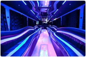 Party Bus Rental Service 50 Person Austin limo buses large charter limo bus